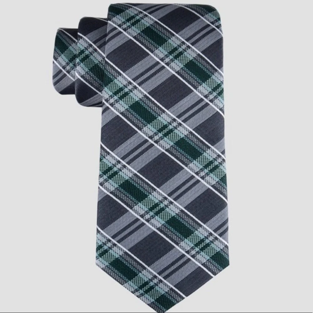 Goodfellow & Co. Mens’ Plaid Tie | Navy Blue and Forest Green